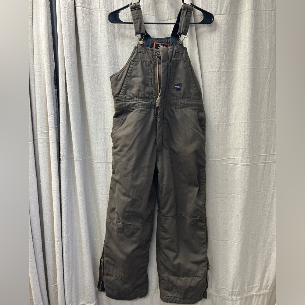 Walls Tough Wear Overall Bibs Youth Xtra Lg Kidz Grow System Brown Snowpants XL